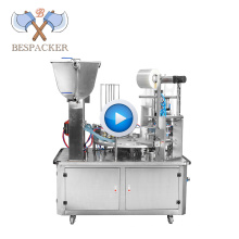 Bespacker XBG-900P Prices for automatic rotary type plastic yogurt cup filling sealing machine with gas flush and lid